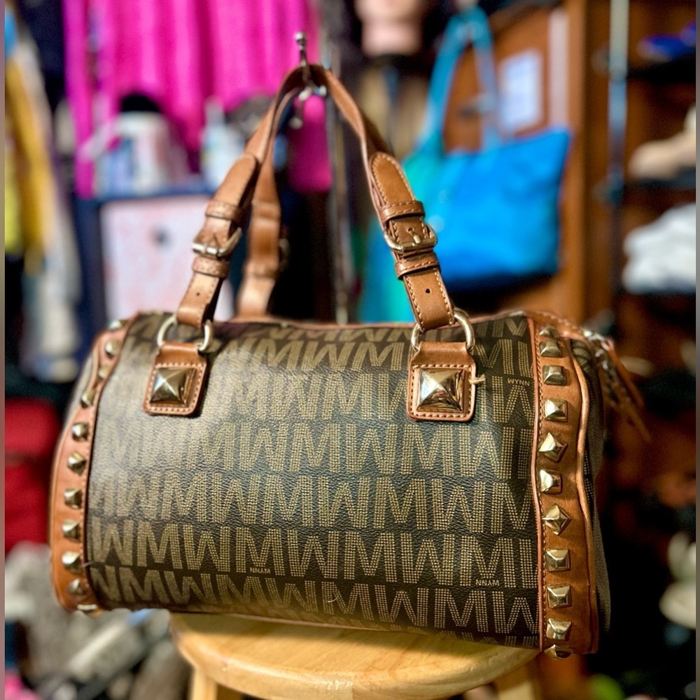 Lux Inspired Brown Double Strap Crossbody Barrel Bag EUC!!​​